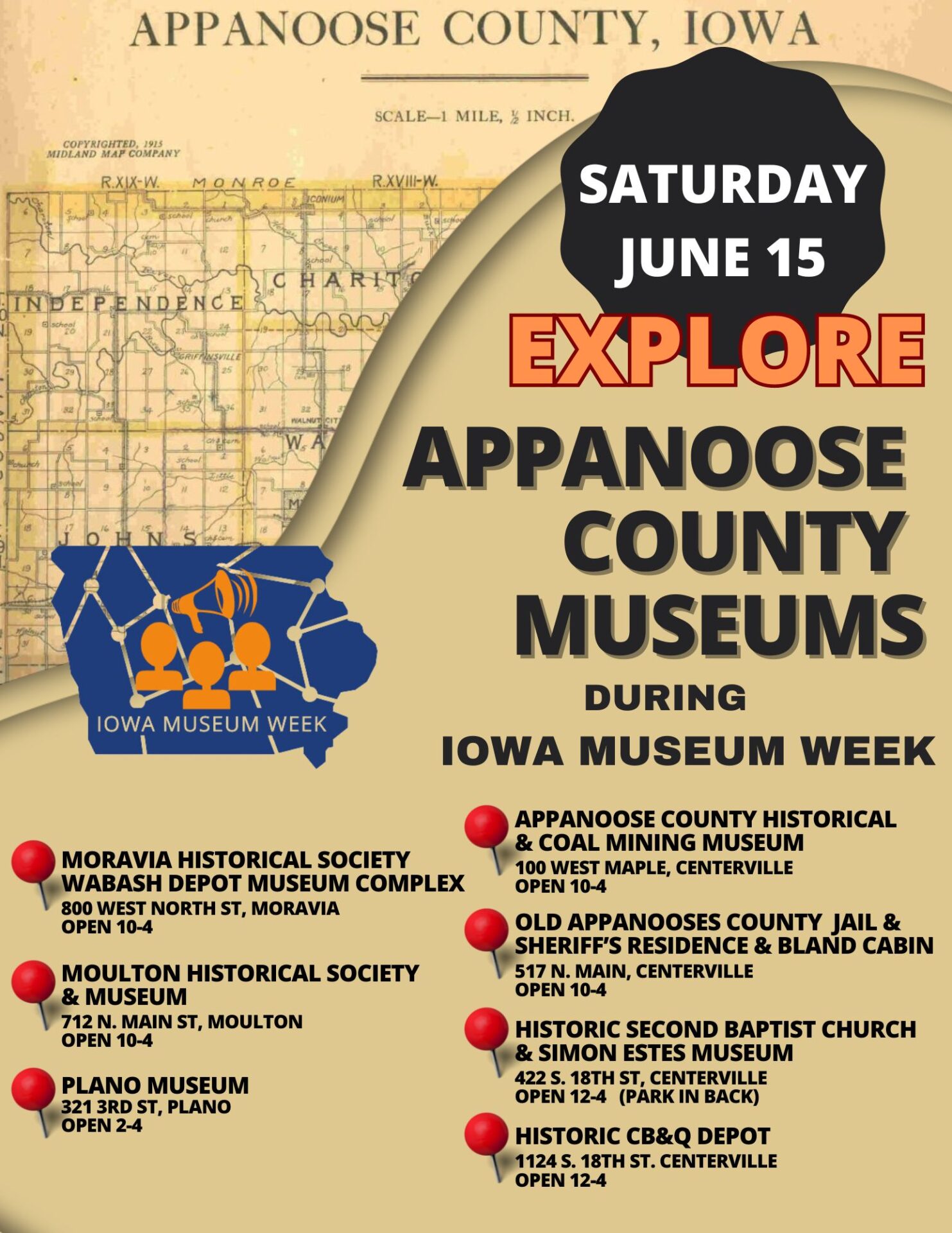 2024 Iowa Museum Week in Appanoose County Information