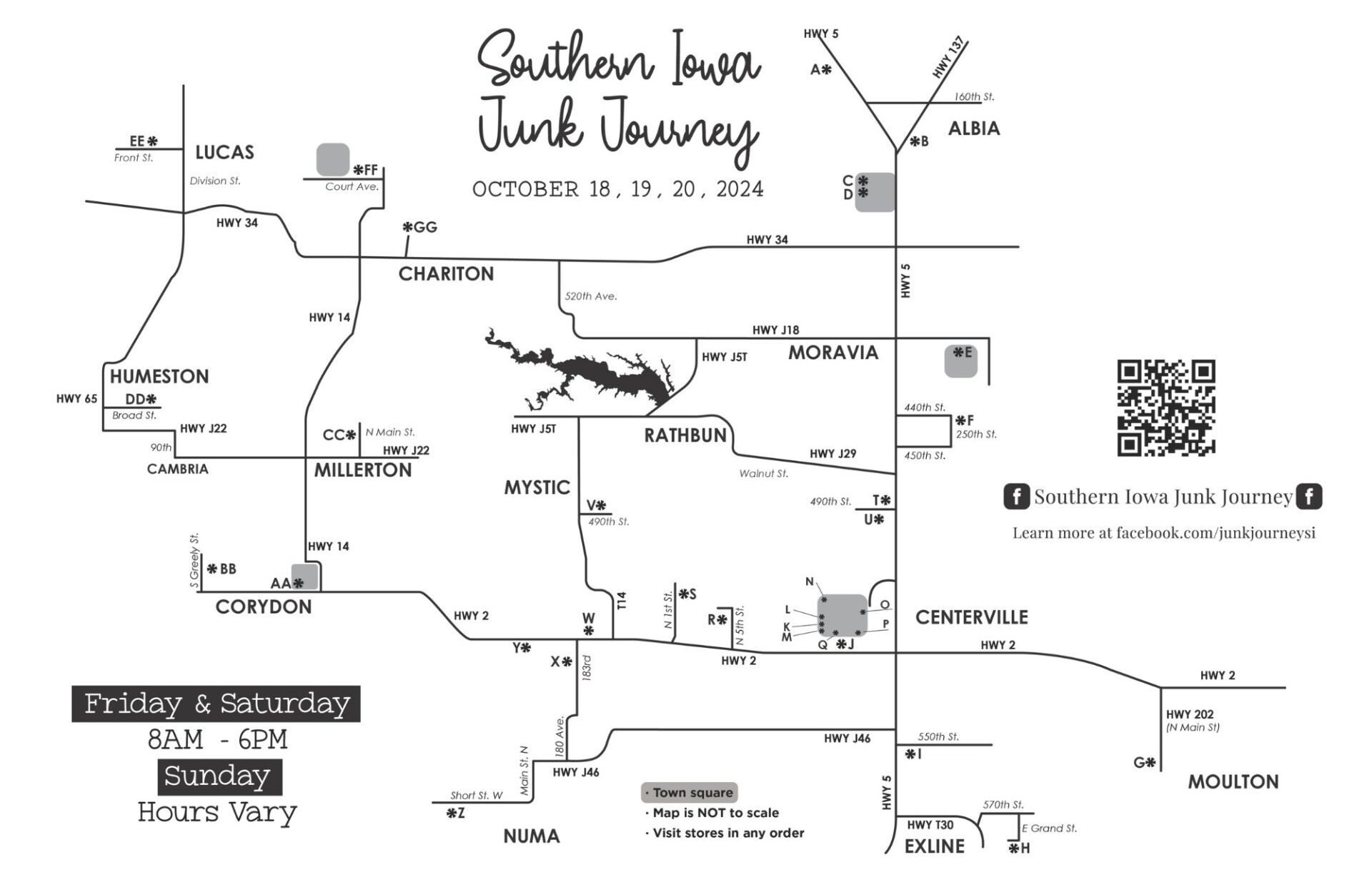 Southern Iowa Junk Journey Map 1