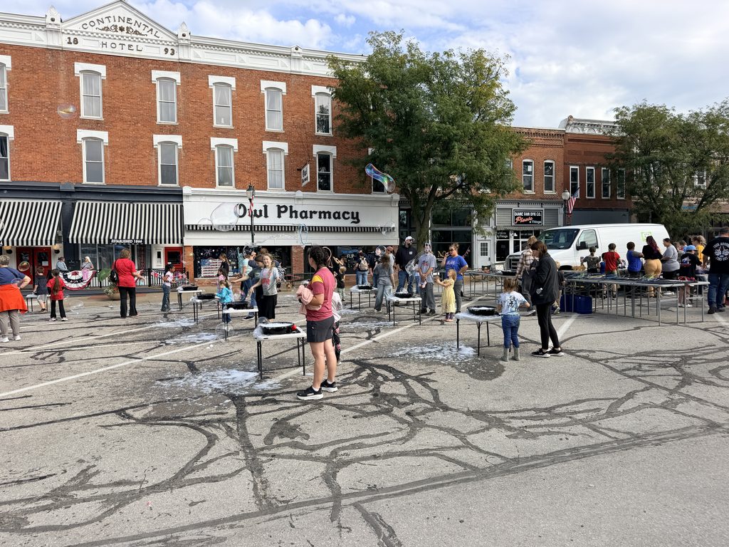 Interactive bubble stations at 2026 Pancake Day celebration